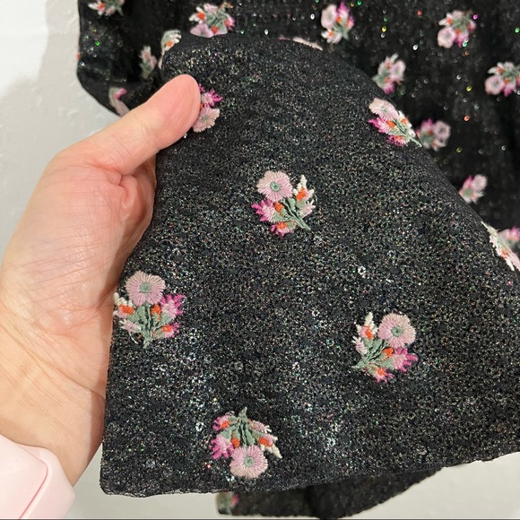 NWT Saloni Aidan sequined chiffon and embroidered point d'esprit flare s… - Picture 7 of 13